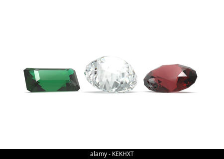 Diamante, emerald e ruby Foto Stock