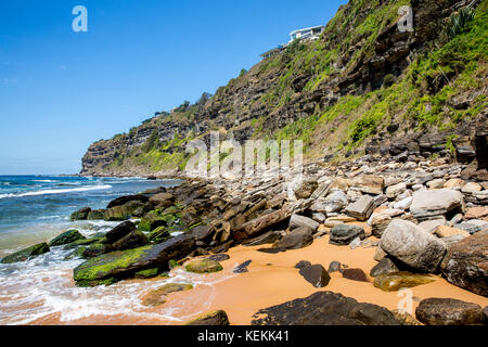 Bungan Beach a Newport, uno di Sydney Nord famose spiagge a nord di Sydney, Nuovo Galles del Sud, Australia Foto Stock