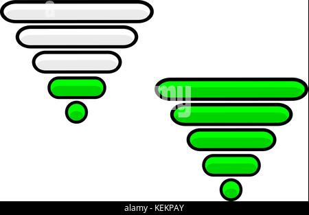 Piatto simbolo wifi in verde Illustrazione Vettoriale
