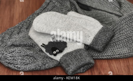 Indumenti a maglia maglione dettagli Foto Stock