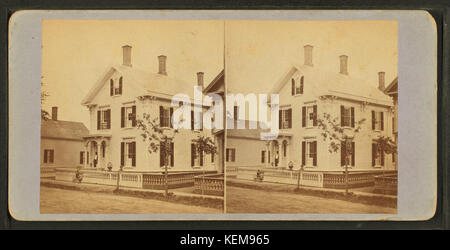 Due store casa con un piccolo portico, Bangor, Maine, da Trask, M. G. (Manly G.), 1836 1919 Foto Stock