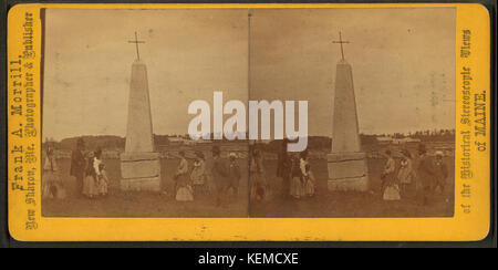 Vecchio punto, Norridgewock, Somerset County, Maine. (Monumento in memoria di Rev. Sebastian rale (Rasles)), da Frank A. Morrill Foto Stock