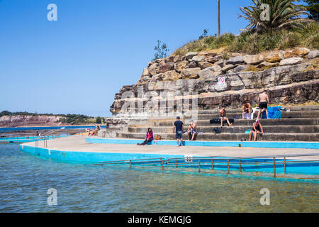 Collaroy beach ocean piscina, Collaroy beach è uno di Sydney la famosa Northern Beaches, Nuovo Galles del Sud, Australia Foto Stock