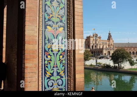 Plaza de España (completato nel 1928), Siviglia/Siviglia, Andalusia, Spagna, settembre 2017 Foto Stock