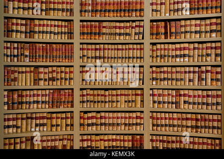 Libri sugli scaffali della Law Library dell'Old Mississippi State Capitol Building a Jackson, Mississippi Foto Stock