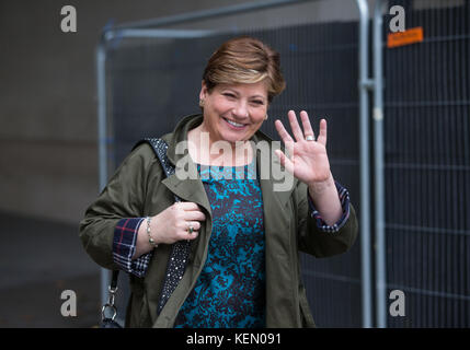 Emily Thornberry, Shadow Segretario di Stato per gli affari esteri e MP per Islington Sud e Finsbury, lascia la BBC dopo che compaiono sul Andrew Marr Show Foto Stock