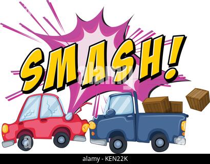 Due vetture smash a un altro Illustrazione Vettoriale
