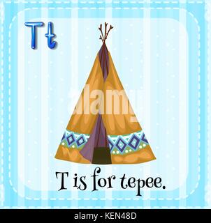 Una lettera t che sta per tepee Illustrazione Vettoriale