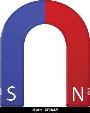 Illustrazione di u-magnete shapd su bianco Illustrazione Vettoriale