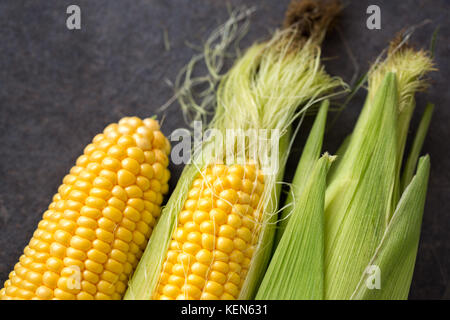 Appena raccolti sullo sfondo di mais Foto Stock