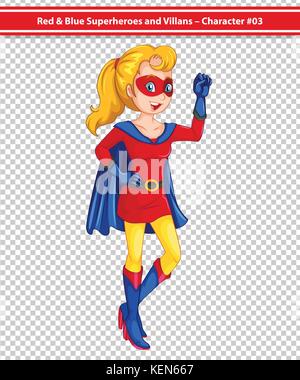Illustrazione del supereroe femminile Illustrazione Vettoriale