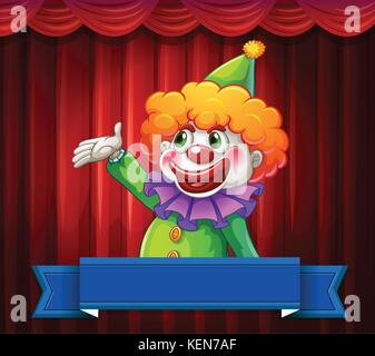 Banner con clown tema circense Illustrazione Vettoriale