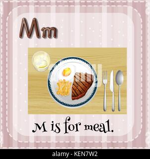 Illustrazione di una lettera m è per il pasto Illustrazione Vettoriale
