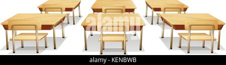 Illustrazione di tavoli e sedie Illustrazione Vettoriale