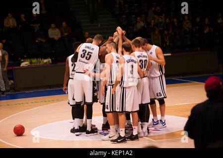 Mosca, Russia. 22 ottobre 2017. CSKA Moscow-Avtodor Saratov, Basketball VTB League, Sete round, USK CSKA Arena, Mosca, Russia credito: Konstantin Zismanov/Alamy Live News Foto Stock