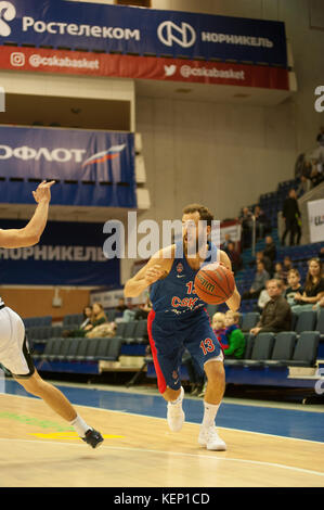 Mosca, Russia. 22 ottobre 2017. CSKA Moscow-Avtodor Saratov, Basketball VTB League, Sete round, USK CSKA Arena, Mosca, Russia credito: Konstantin Zismanov/Alamy Live News Foto Stock