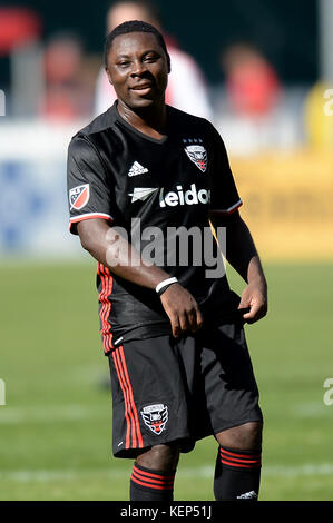 Washington, DC, Stati Uniti d'America. 22 ottobre, 2017. 20171022 - Ex D.C. Regno player FREDDY ADU è visto durante la c.c. Regno leggende corrispondono a RFK Stadium di Washington. Credito: Chuck Myers/ZUMA filo/Alamy Live News Foto Stock