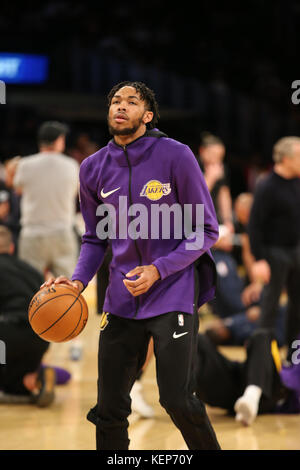 Los Angeles, CA, Stati Uniti d'America. 22 ottobre, 2017. Los Angeles Lakers avanti Brandon Ingram (14) in fase di riscaldamento per il New Orleans pellicani vs Los Angeles Lakers a Staples Center il 22 ottobre 2017. (Foto di Jevone Moore/Cal Sport Media (rete televisione vi preghiamo di contattare il vostro rappresentante di vendita per uso televisivo. Credito: csm/Alamy Live News Foto Stock