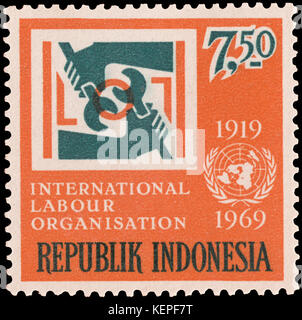 Organizzazione internazionale del lavoro, 7.5rp (1969) Foto Stock