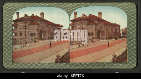 Le belle case sulla Pacific Ave. danneggiato dal terremoto, San Francisco, Aprile 18, 1906 da Robert N. Dennis raccolta di vista stereoscopica Foto Stock