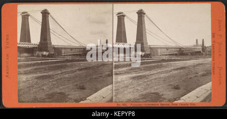 Niagara sospensione ponte, dal lato del Canada, da Soule, John P., 1827 1904 Foto Stock