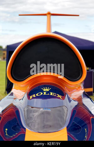 Il Bloodhound SSC British supersonic Land vehicle presso GLI RNA Yeovilton International Air Day 2017 Foto Stock