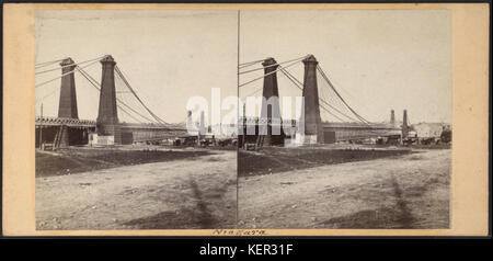 Ponte di sospensione, dal Canada, dal Carbutt, Giovanni, 1832 1905 Foto Stock