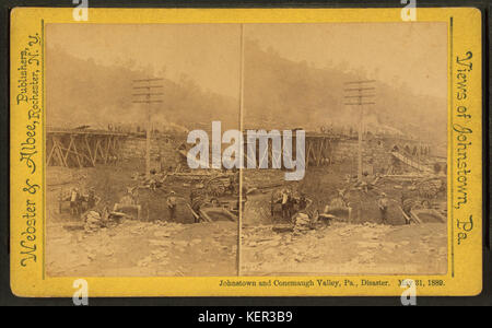 Il ponte di pietra dal di sopra, Johnstown, Pa, da Webster & Albee Foto Stock