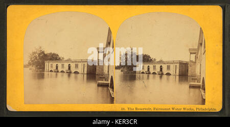 Il serbatoio, Fairmount opere idriche, Philadelphia, da Robert N. Dennis raccolta di vista stereoscopica Foto Stock
