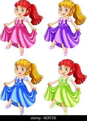 Illustrazione di molti princess Illustrazione Vettoriale