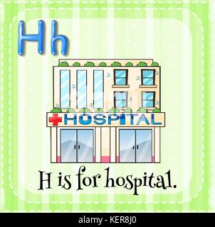 Illustrazione di un alfabeto h è per ospedale Illustrazione Vettoriale