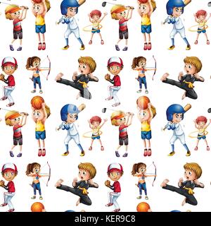 Illustrazione di una perfetta bambini facendo sport Illustrazione Vettoriale