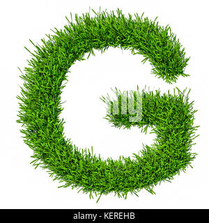 Lettera dell alfabeto di erba. 3d illustrazione Foto Stock