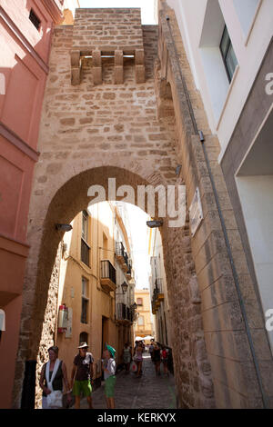 Arco de la Rosa a Cadice un antico porto della città nel sud-ovest della Spagna Foto Stock