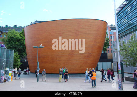 La famosa Cappella in legno del silenzio nel capitale di suomi sull'area commerciale in ad esempio Kampi. Foto Stock