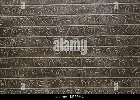 Persiano antico iscrizione. script cuneiformi. palace di Dario, Persepolis, Iran. Iv secolo. Museo Britannico. Londra. gbr. Foto Stock