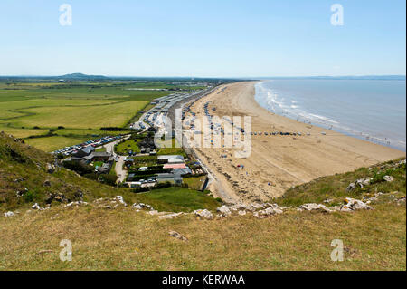 Brean Beach da Brean Down, Somerset, Inghilterra Foto Stock