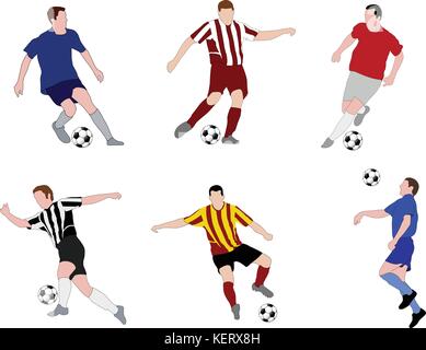 I giocatori di calcio illustrazione vettoriale Illustrazione Vettoriale