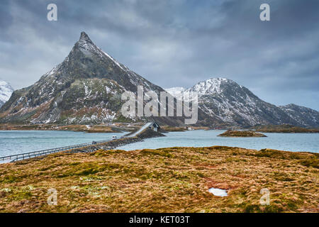 Ponti fredvang. isole Lofoten in Norvegia Foto Stock