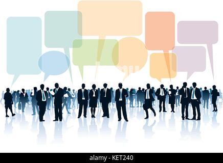 Imprenditori sono in piedi, camminare e parlare. Illustrazione Vettoriale