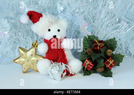 Doni con archetti lucido su una festa di natale il decor Foto Stock