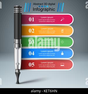 Sigaretta elettronica - business ed infografico. Illustrazione Vettoriale