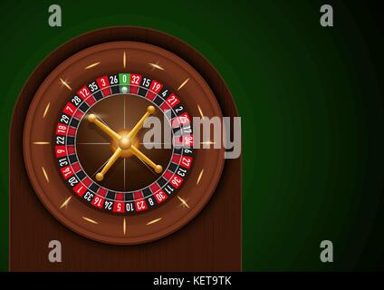 Roulette del Casinò sul panno verde Illustrazione Vettoriale