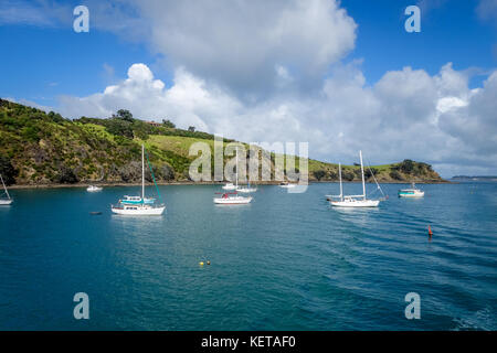 Nave a vela in Isola di Waiheke vicino a Auckland, Nuova Zelanda Foto Stock