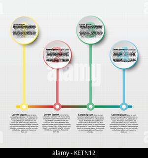 Coloful cerchio di carta con linea colorata per la presentazione del sito web coperchio vettore poster infografico design illustrazione concept Illustrazione Vettoriale