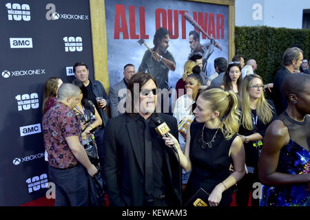 Norman Reedus partecipa alla premiere della stagione 8 di AMC "The Walking Dead" e alla celebrazione del 100° episodio al Greek Theatre il 22 ottobre 2017 a Los Angeles, California. | Verwendung weltweit Foto Stock