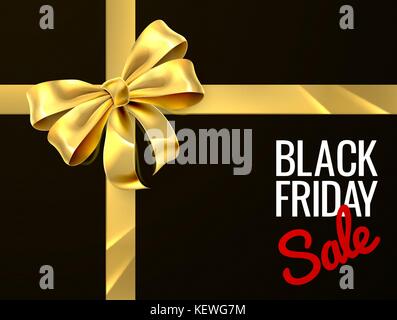 Black Friday sale Gift Bow Ribbon Design Illustrazione Vettoriale