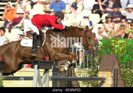 Giochi Olimpici di Sydney, settembre 2000, John Pearce (CAN) riding Vagabond Foto Stock