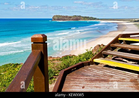 In Australia Fraser Island il vecchio porto di legno come il concetto di vacanza Foto Stock