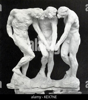 Auguste Rodin, le tre tonalità (Les Trois Ombres), per la parte superiore delle porte dell'Inferno, prima del 1886, gesso Foto Stock